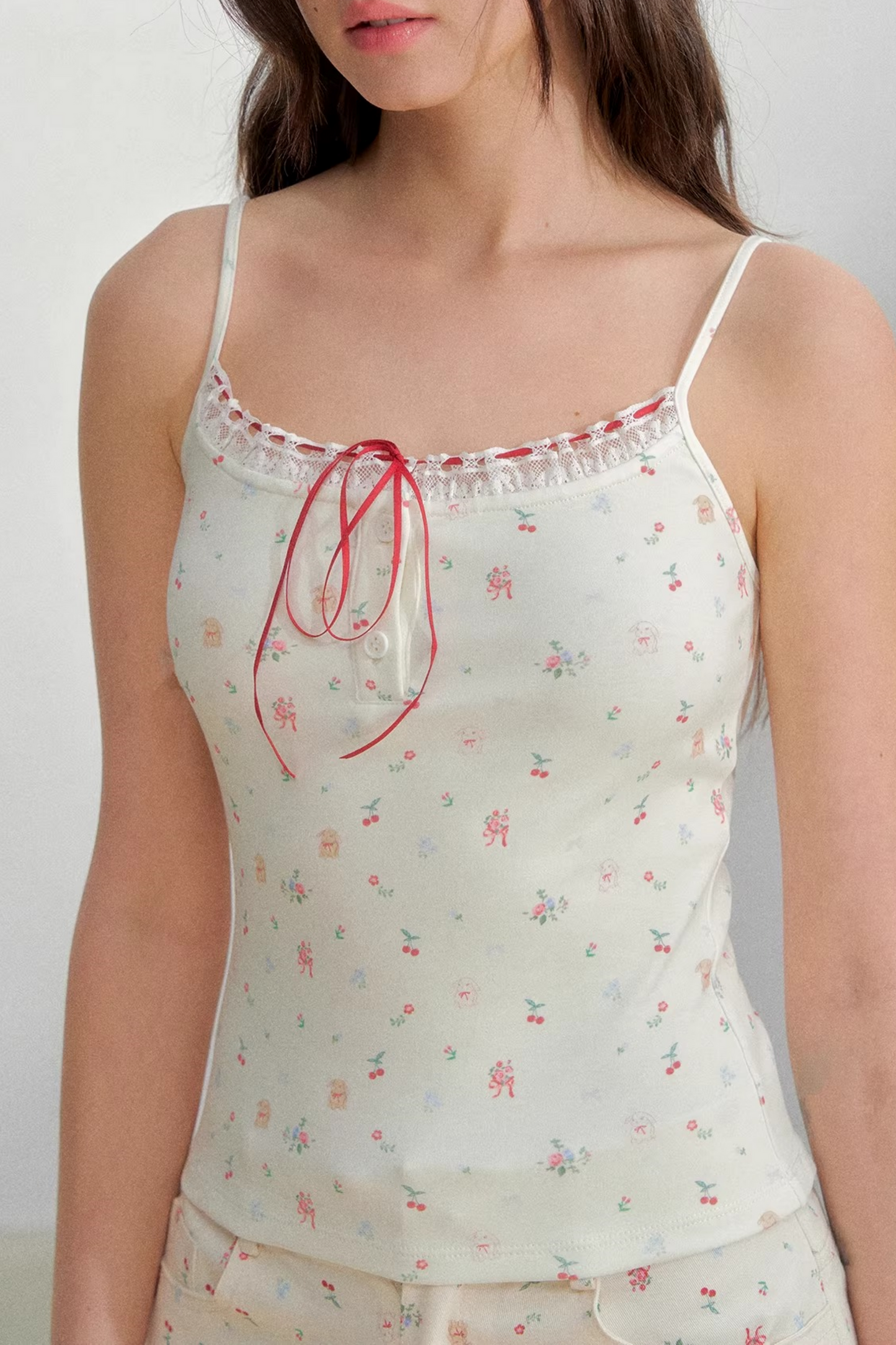 Floral Lace Cotton Camisole