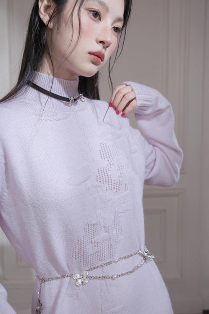 タートルネックニットドレス