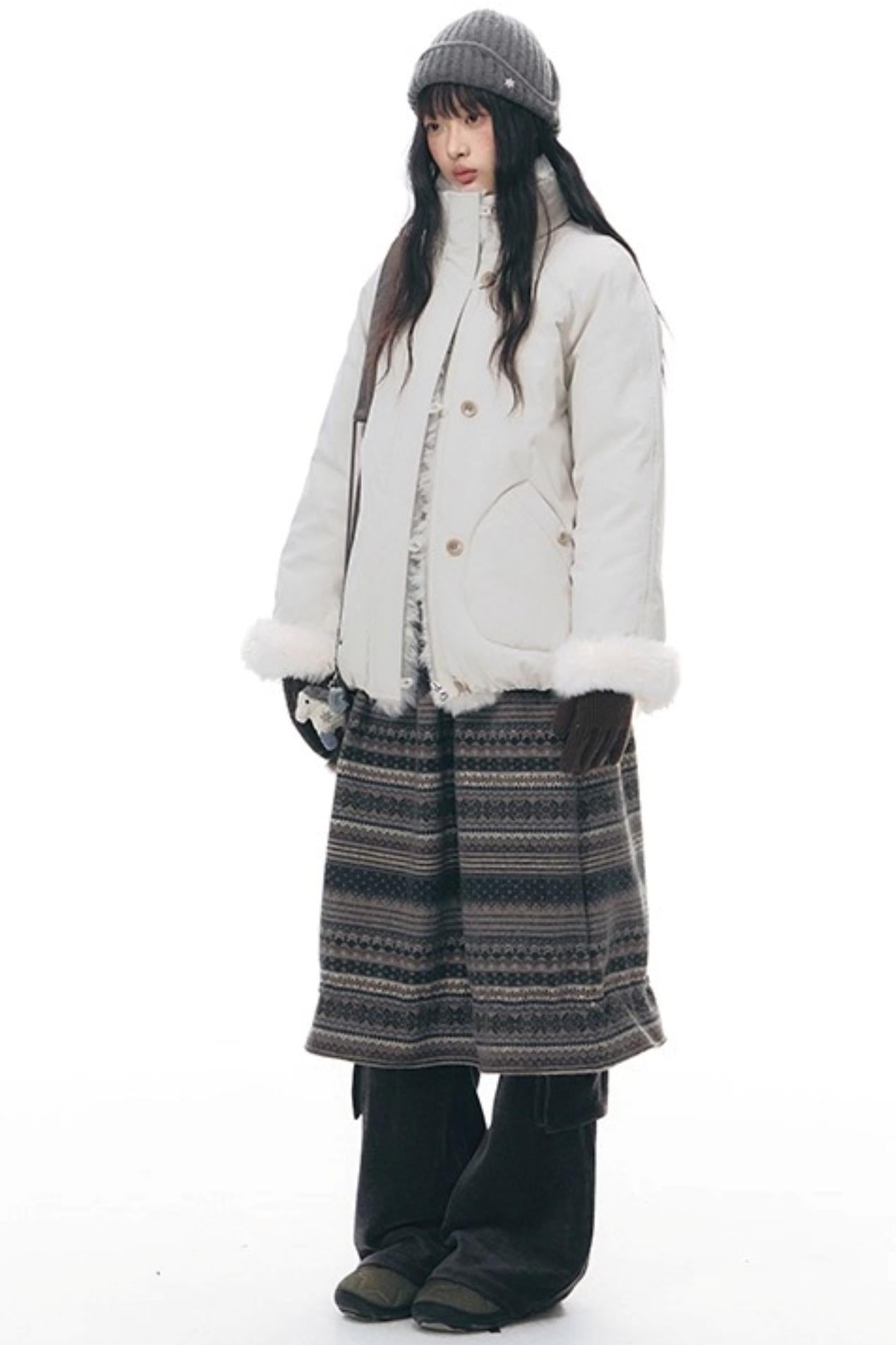 ファーカラーオーバーコットンジャケット