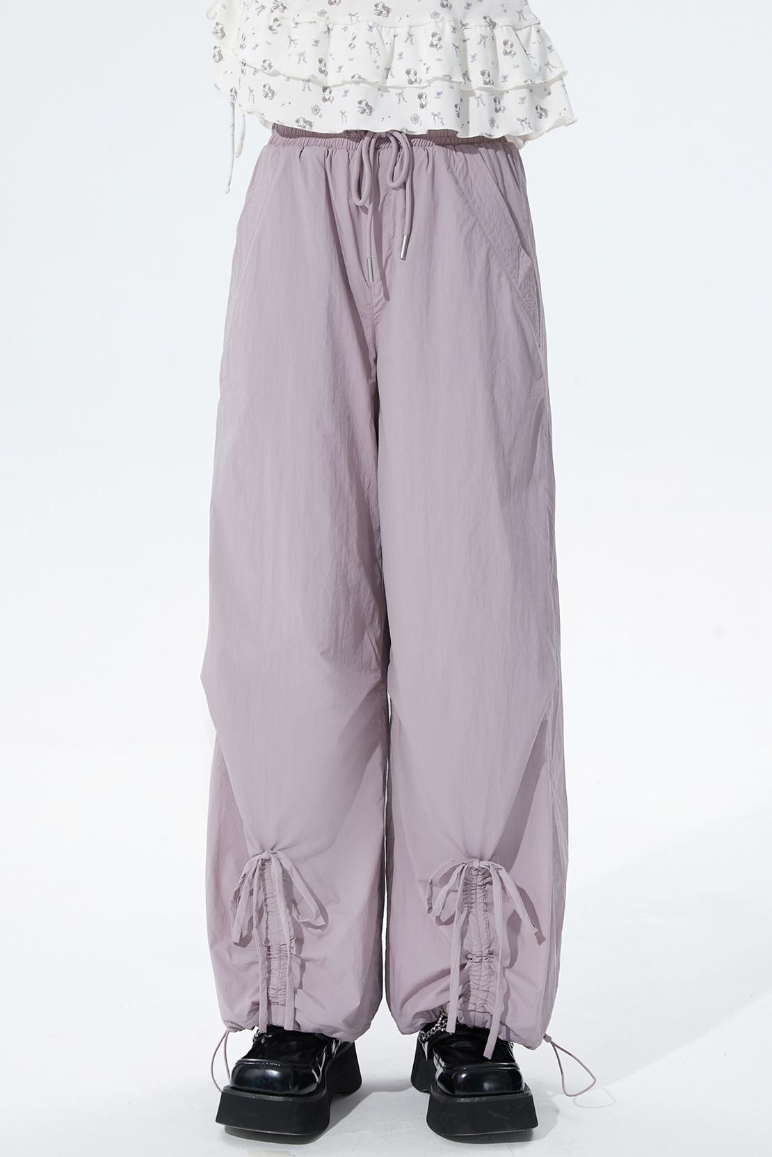 Gray purple fleece lined pants