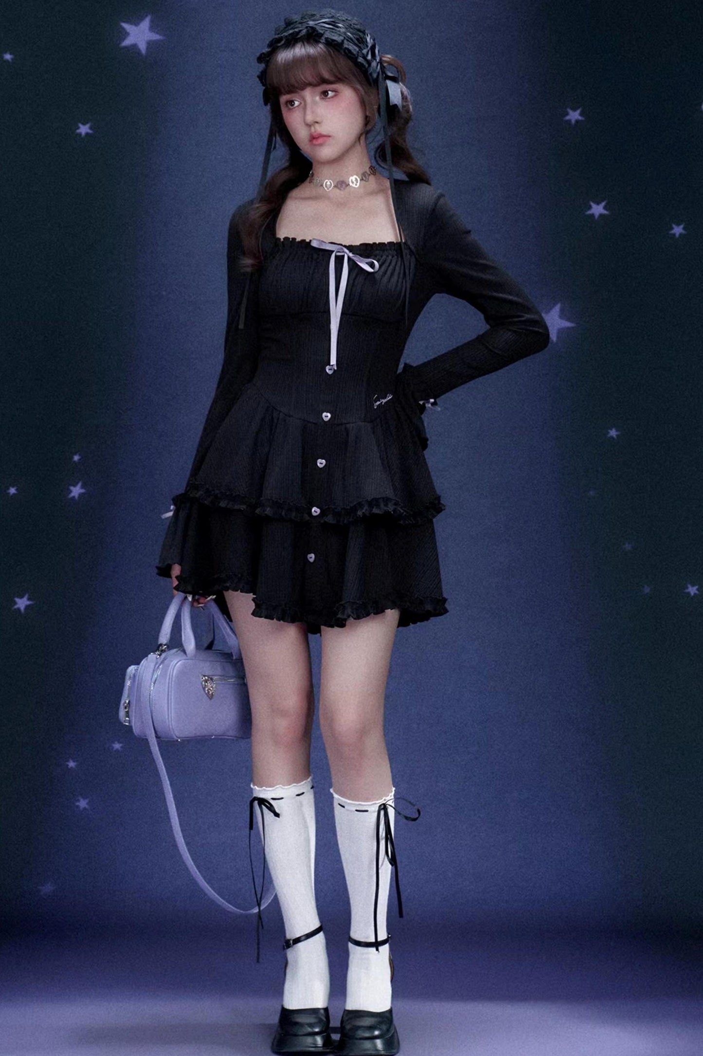 Black and Purple Cake Dress