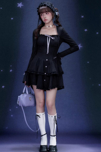 Black and Purple Cake Dress