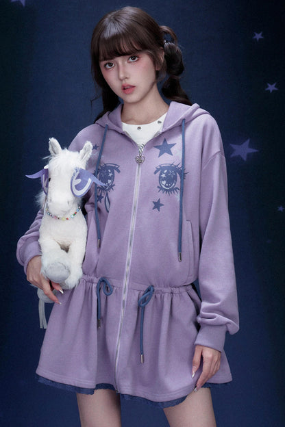 Comic Eye Hooded Dress