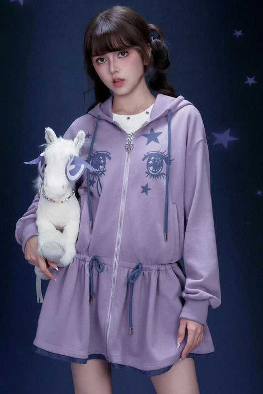 Comic Eye Hooded Dress