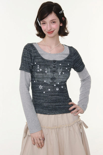 Starry Night Retro Top