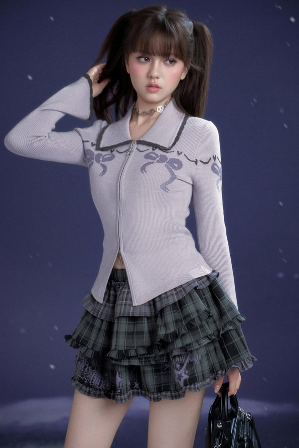 Sweet Ribbon Slim Cardigan