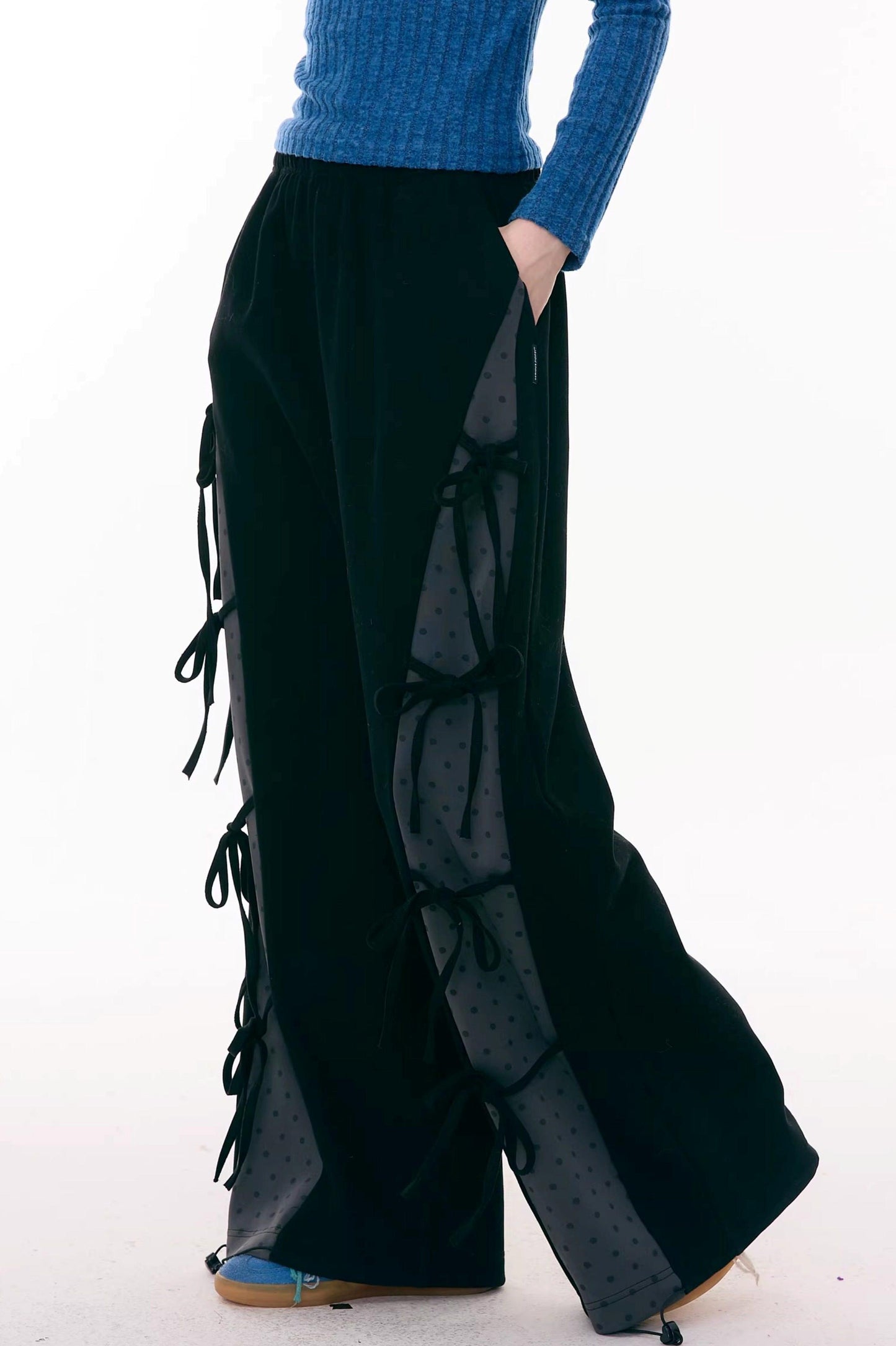 サイドリボンワイドパンツ