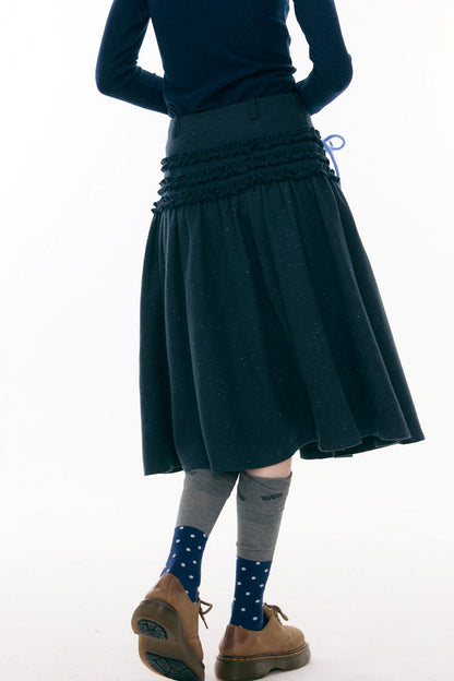 ラッフルドマルチカラーリボンスカート