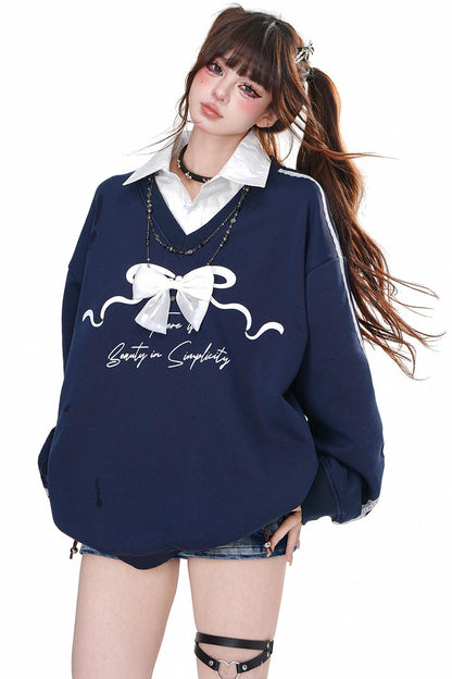 Six Style V-Neck Sweatshirt