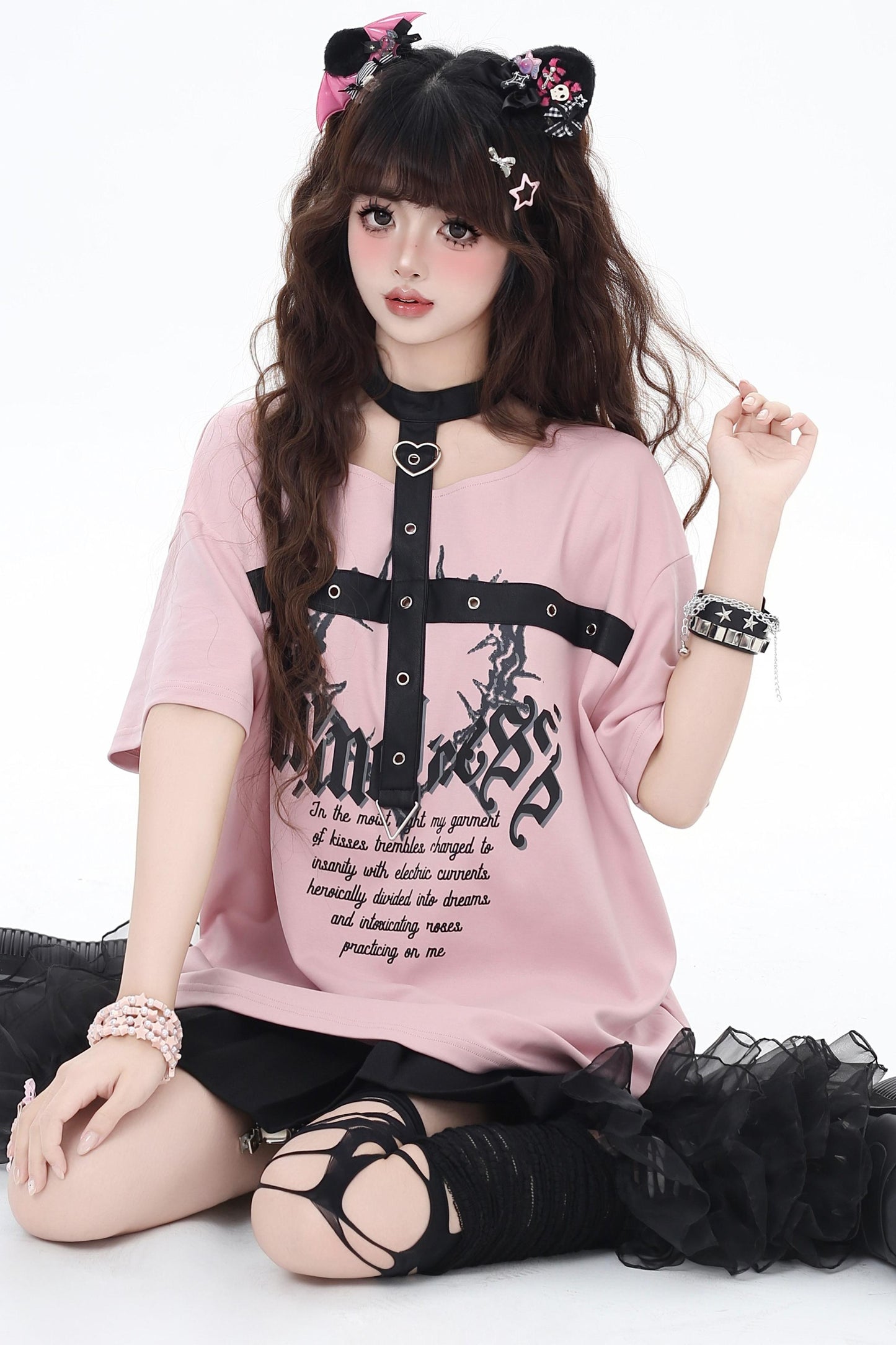 Summer Leather Button T-Shirt