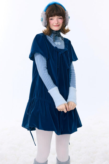 Deep Blue Velvet Dress