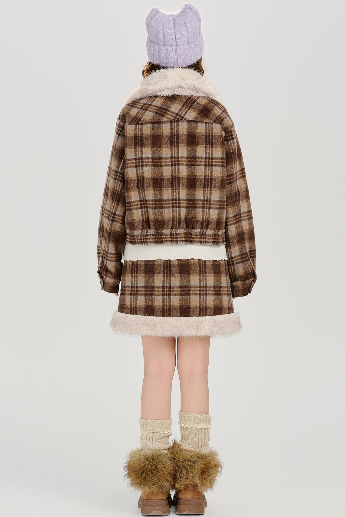 レトロチェックウィンタージャケットセットアップ