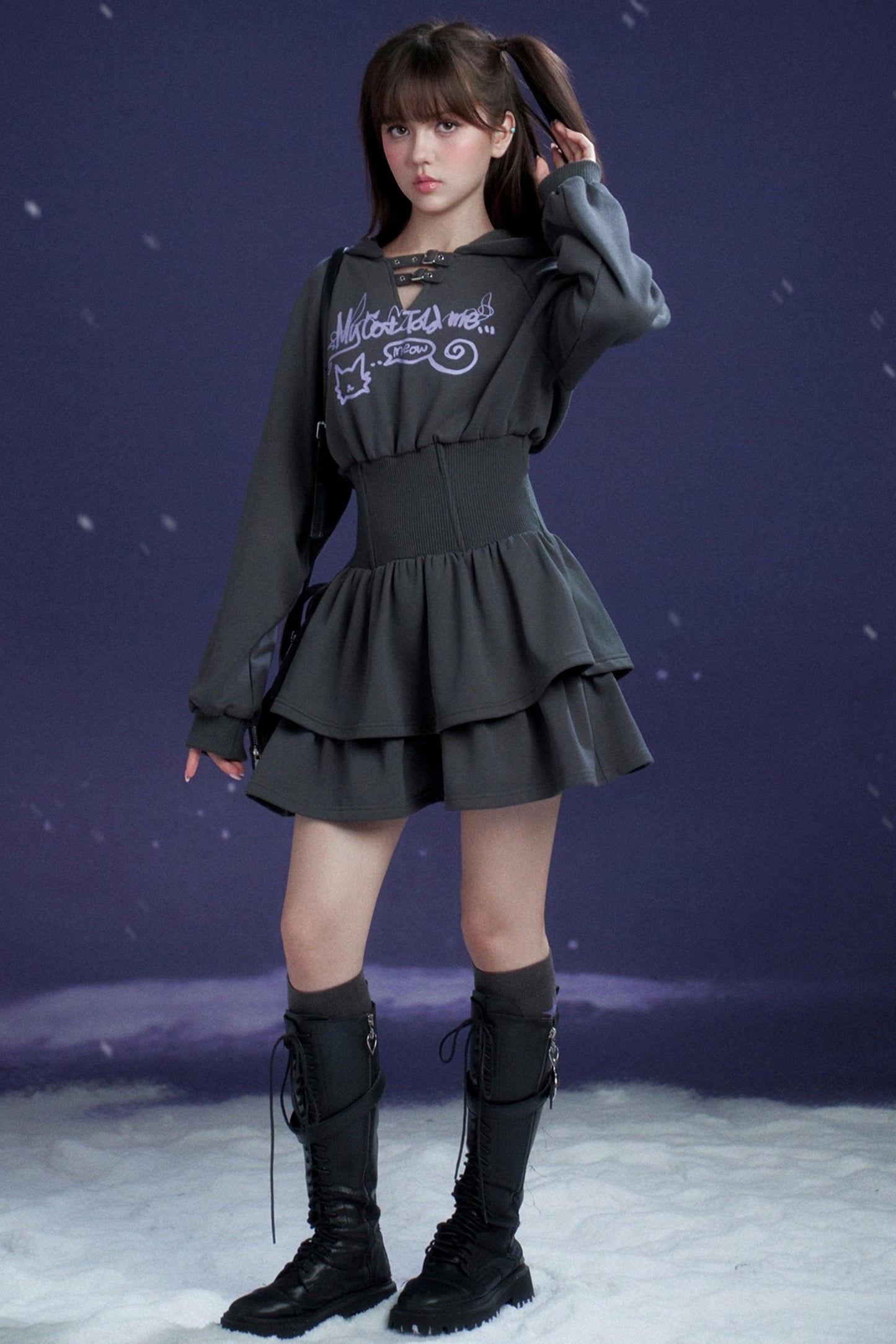 Casual Hooded Sweatdress