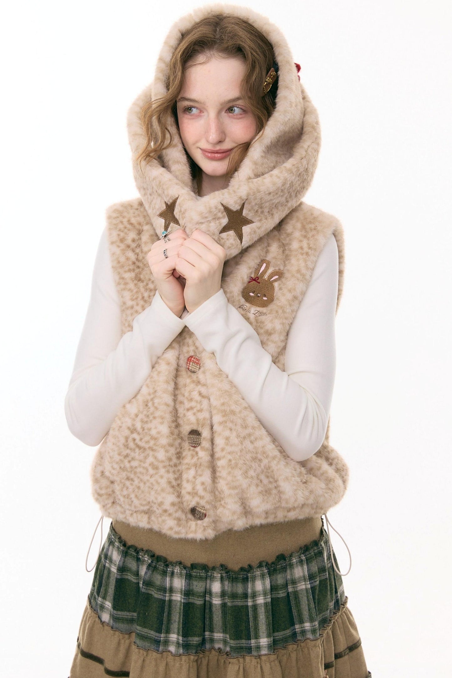 Faux Fur Rabbit Ear Vest