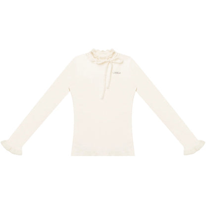 Bowknot Ruffle Knit Top