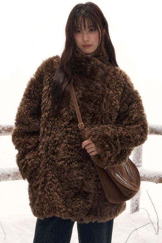 リバーシブルファースエードコート