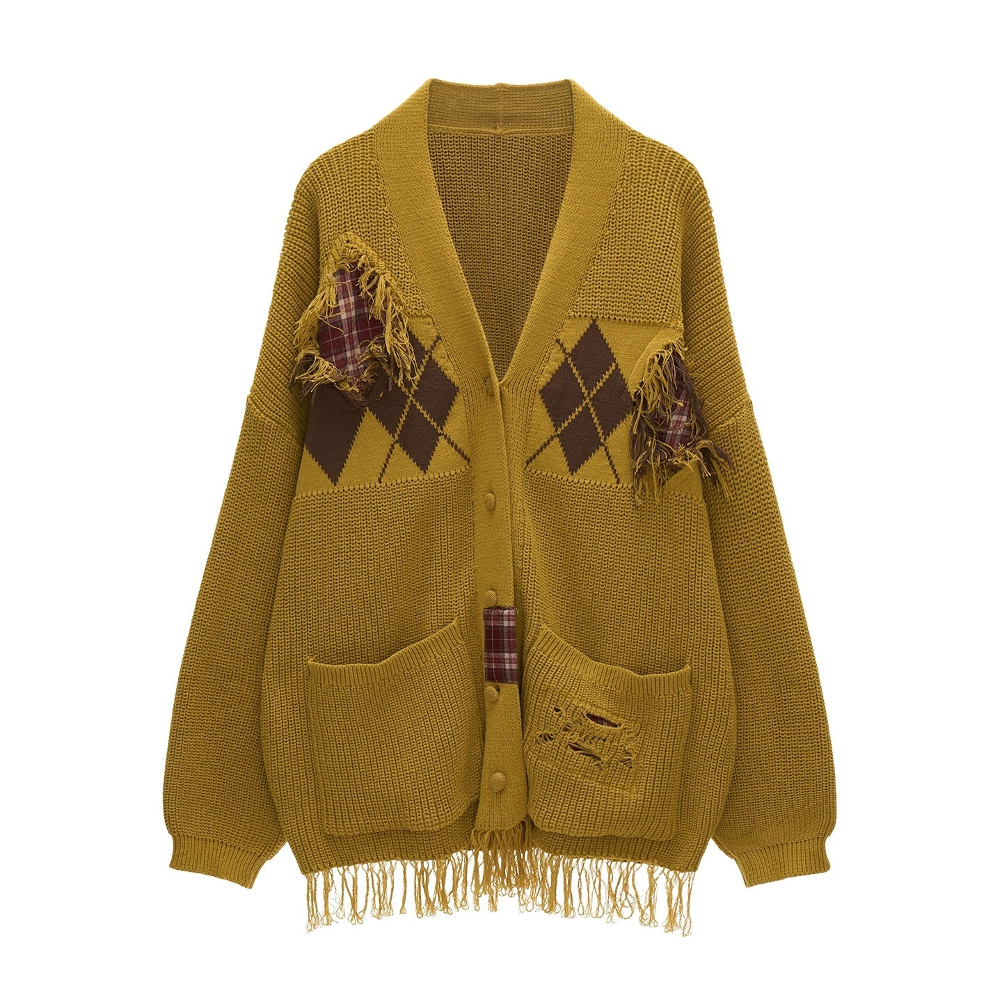 Patchwork Tassel Knit