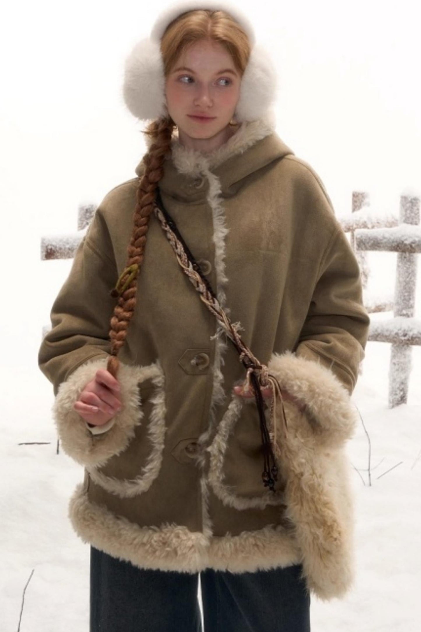 リバーシブルスエードファーコート