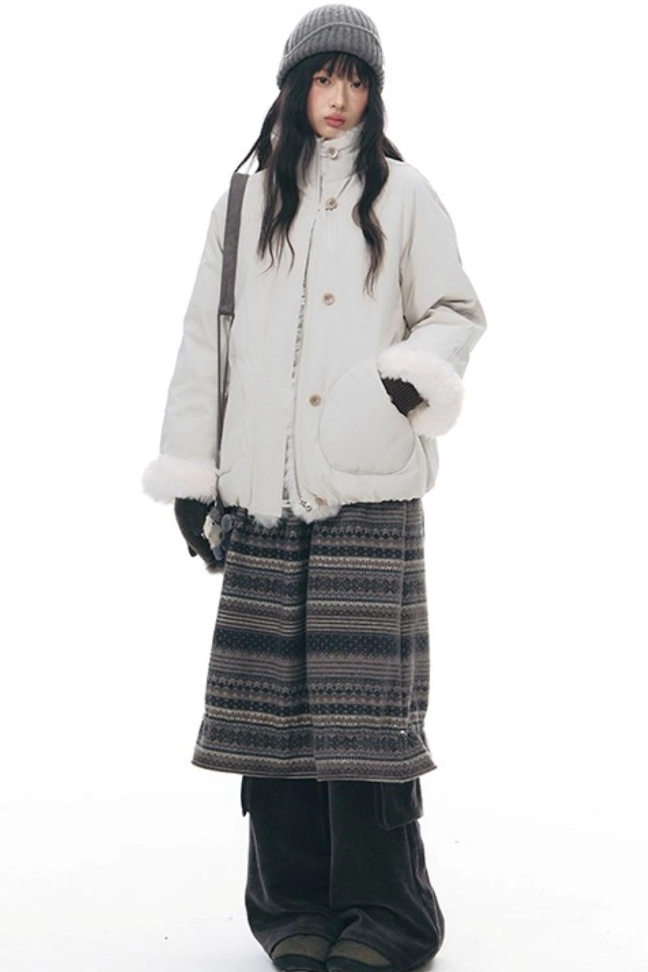 ファーカラーオーバーコットンジャケット