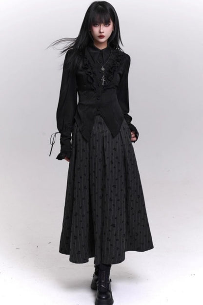 クラシックストライプパターンエーラインスカート