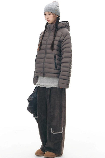 マルチポケットカジュアルロングパンツ+ロールアップワイドレッグミディアムパンツ