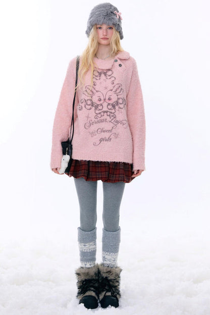 レトロプレイドドローストリングスカート