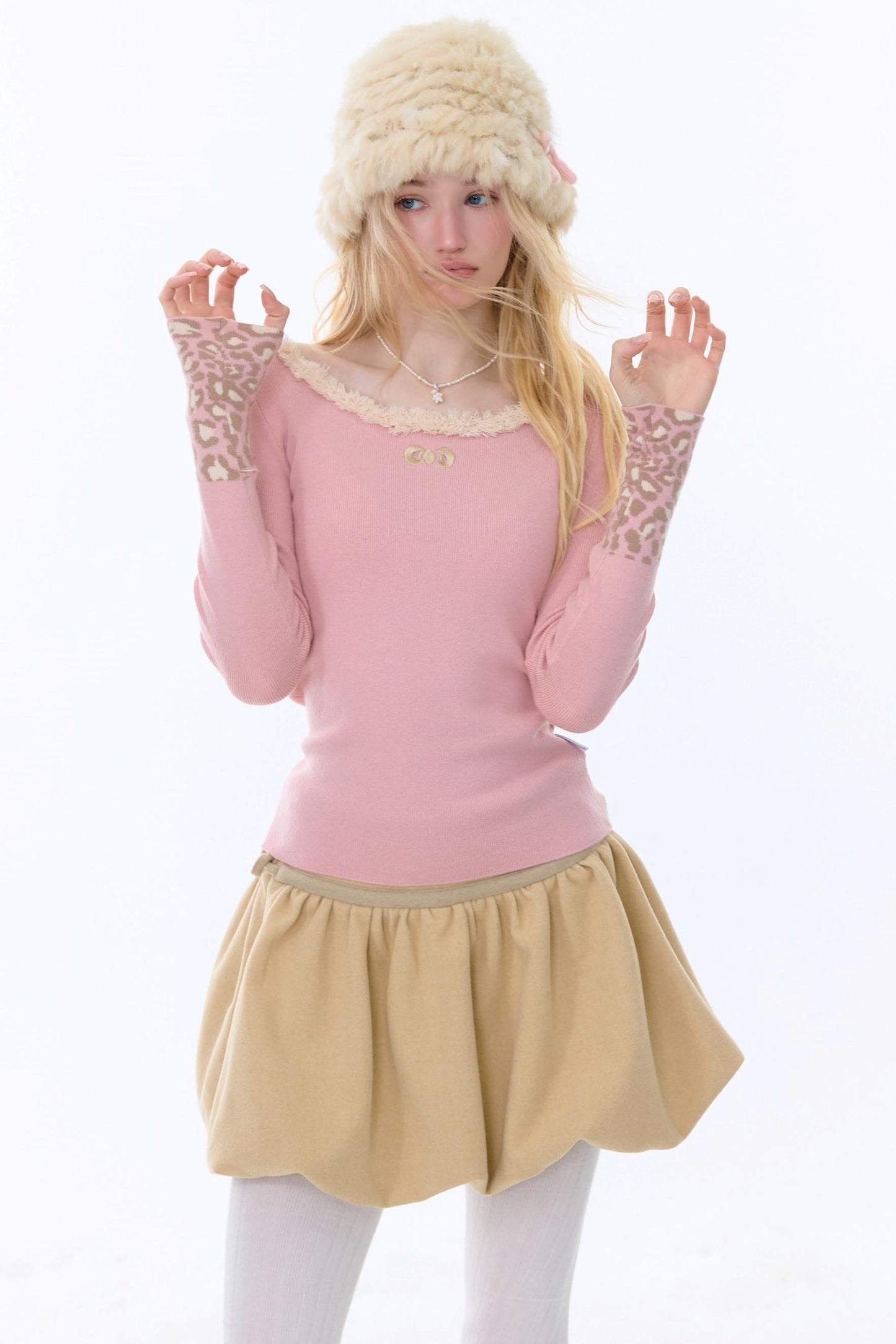 Leopard Print Knit Sweater