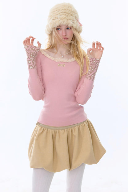 Leopard Print Knit Sweater