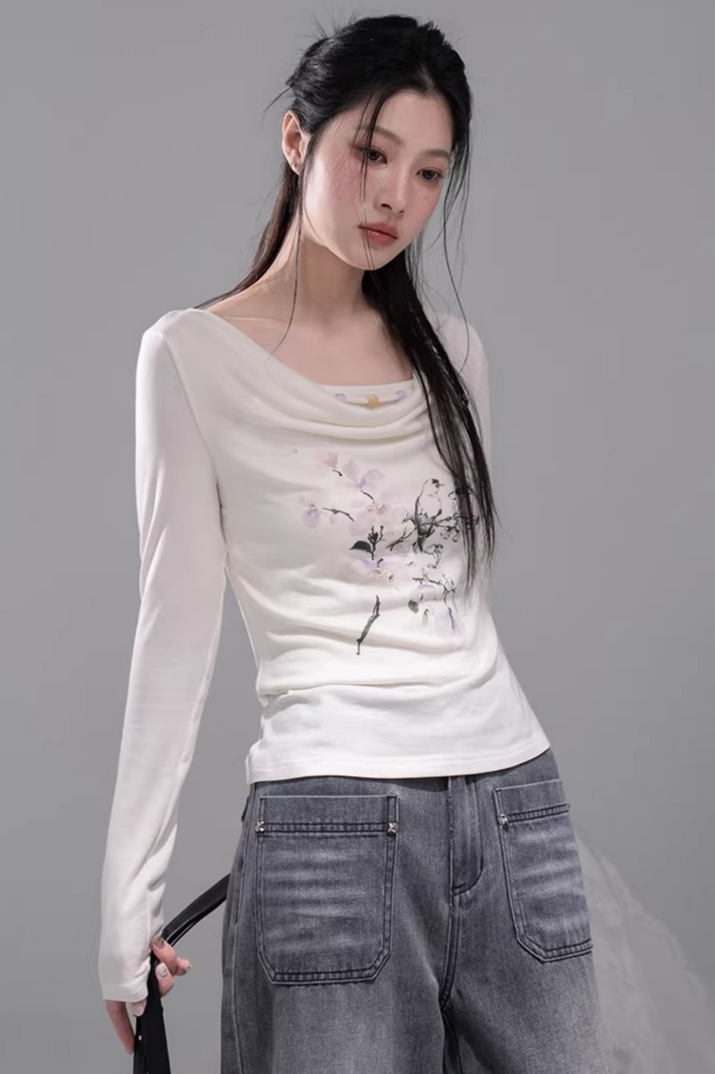 インクグレイストレートデニムパンツ