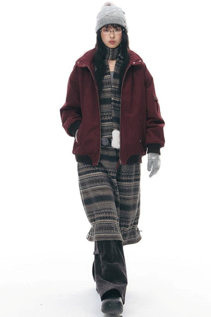 ダークレッドルーズジャケット