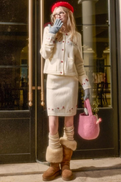 スイートベリーニットトップス+タイトスカート