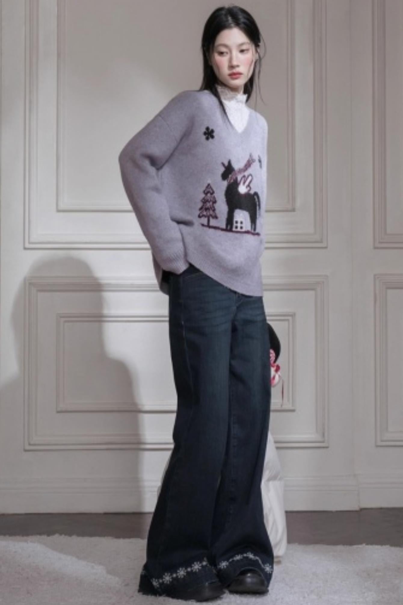 Soft mist wool sweater