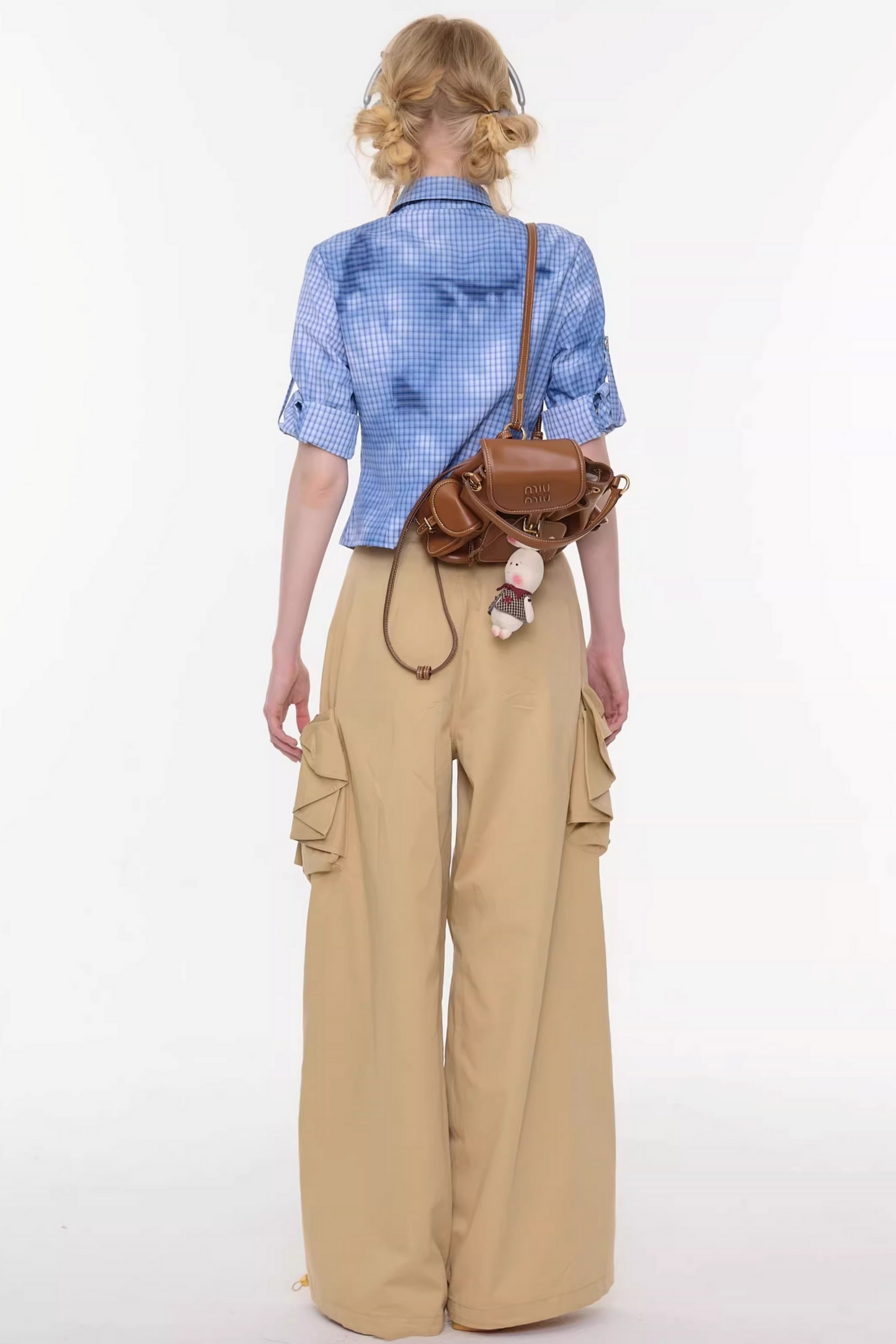 格纹墨水渐变上衣