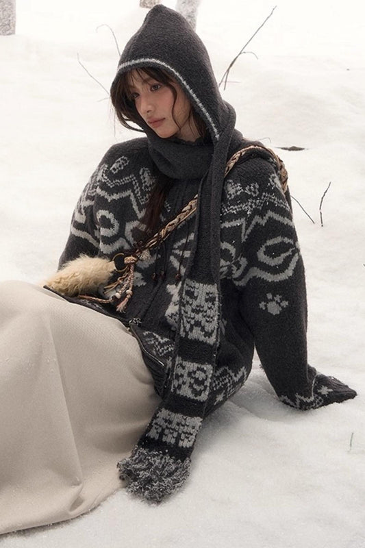 Retro Mode Design Scarf Hat