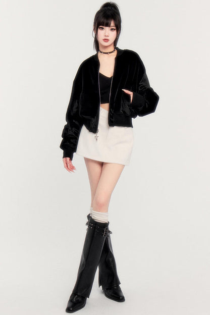 チェックリバーシブルフリースジャケット