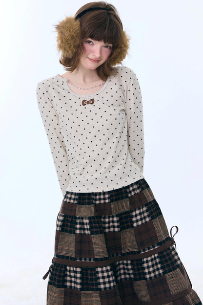 Polka Dot Chain Knit Top