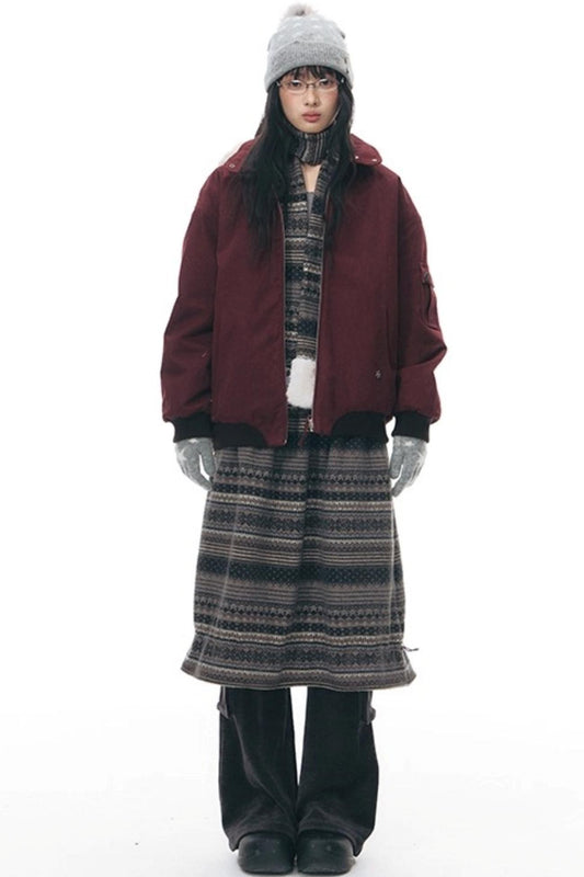 ダークレッドルーズジャケット