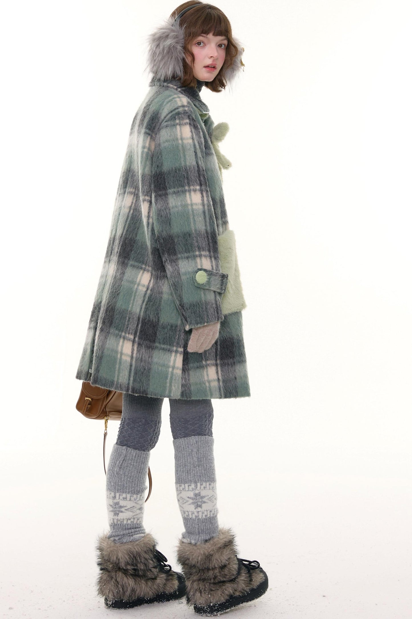 Retro Plaid Woollen Coat