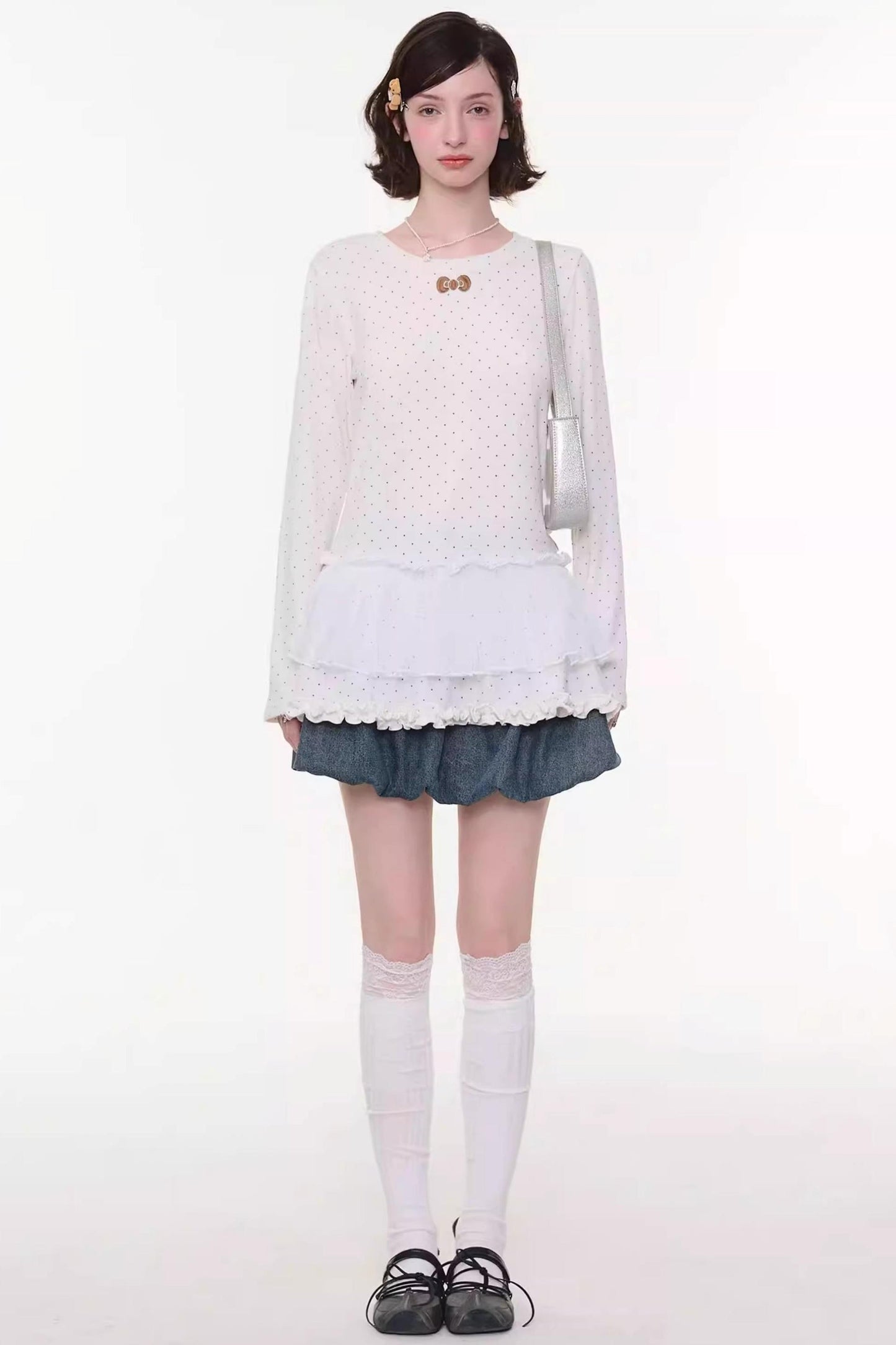 Sweet Bubble Denim Skirt