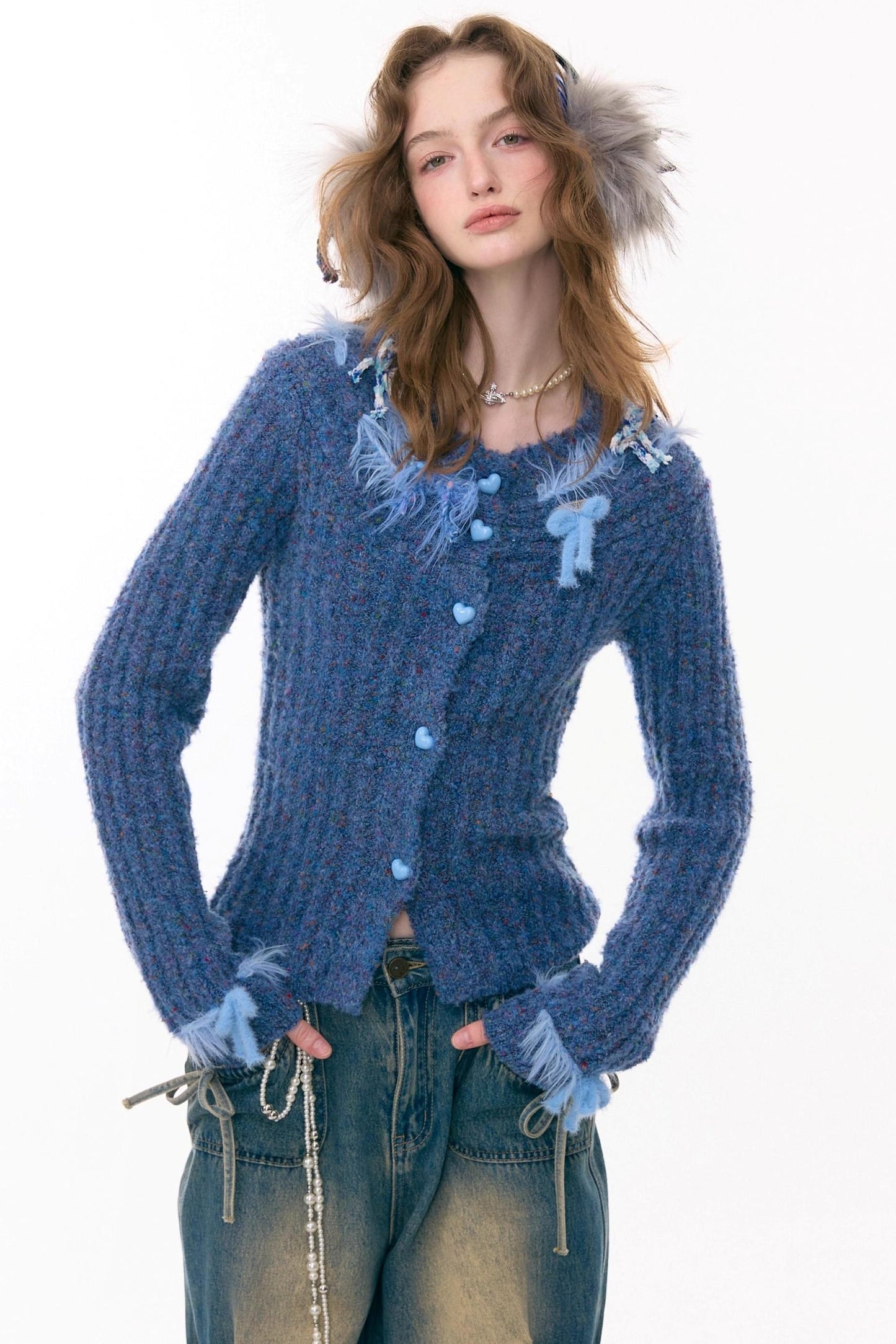 Mist Harbor Off-Shoulder Cardigan