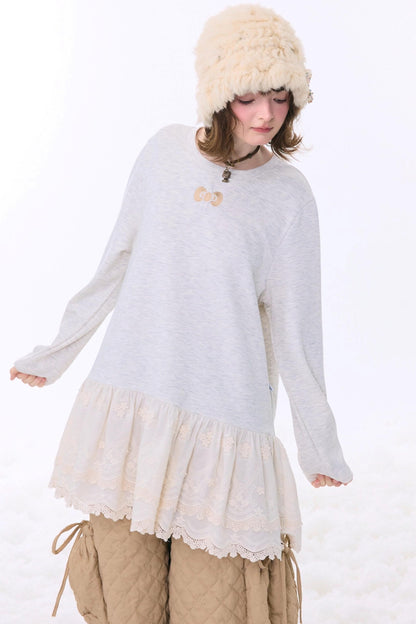 Retro Casual Lace Ribbon Top