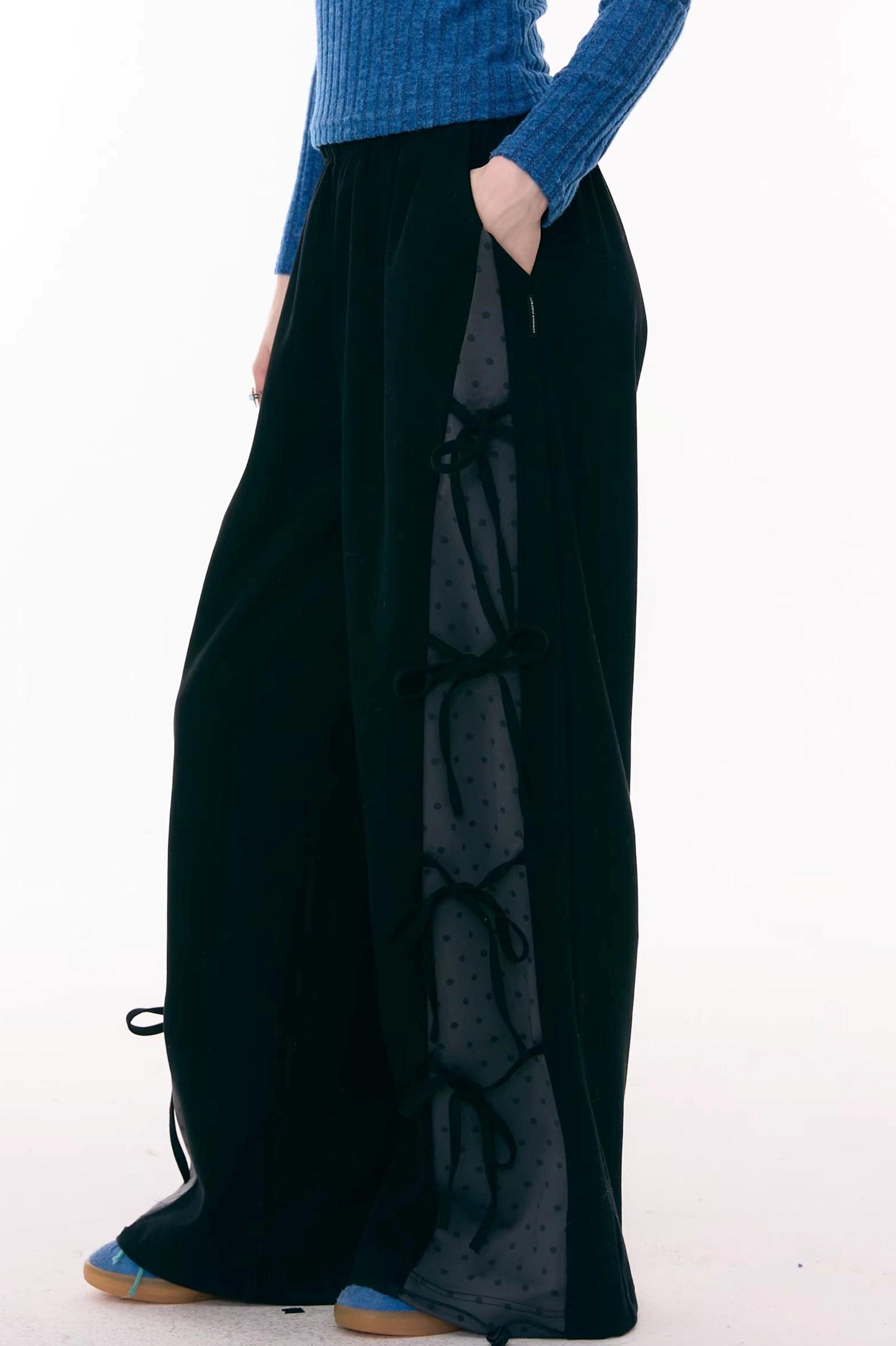 サイドリボンワイドパンツ