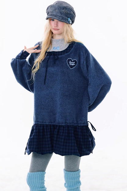 Check Loose Wide Dress