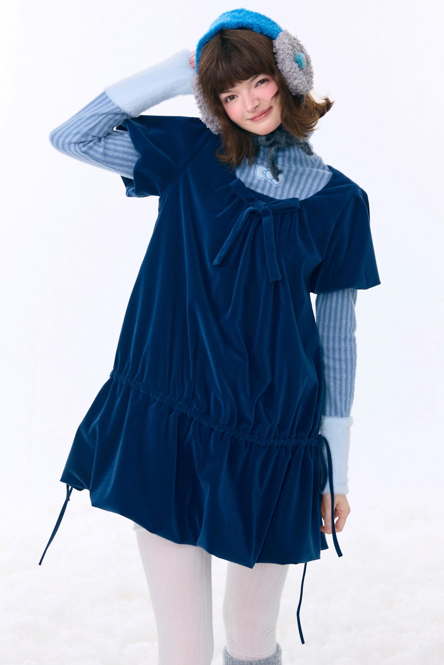 Deep Blue Velvet Dress