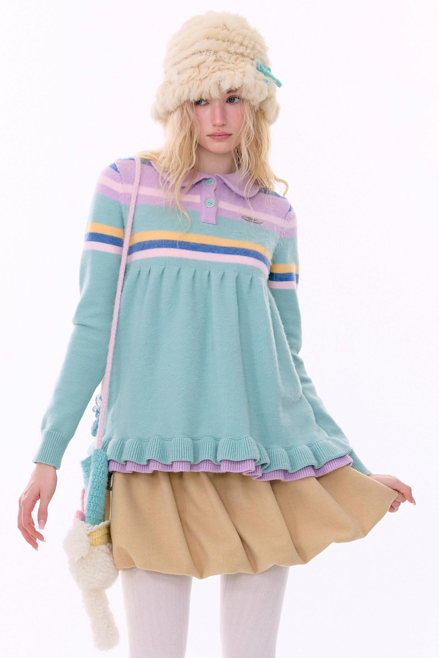 Contrast Striped Knit Sweater