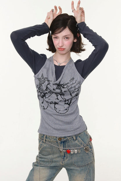 Rabbit Print Halter Top