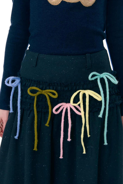 ラッフルドマルチカラーリボンスカート