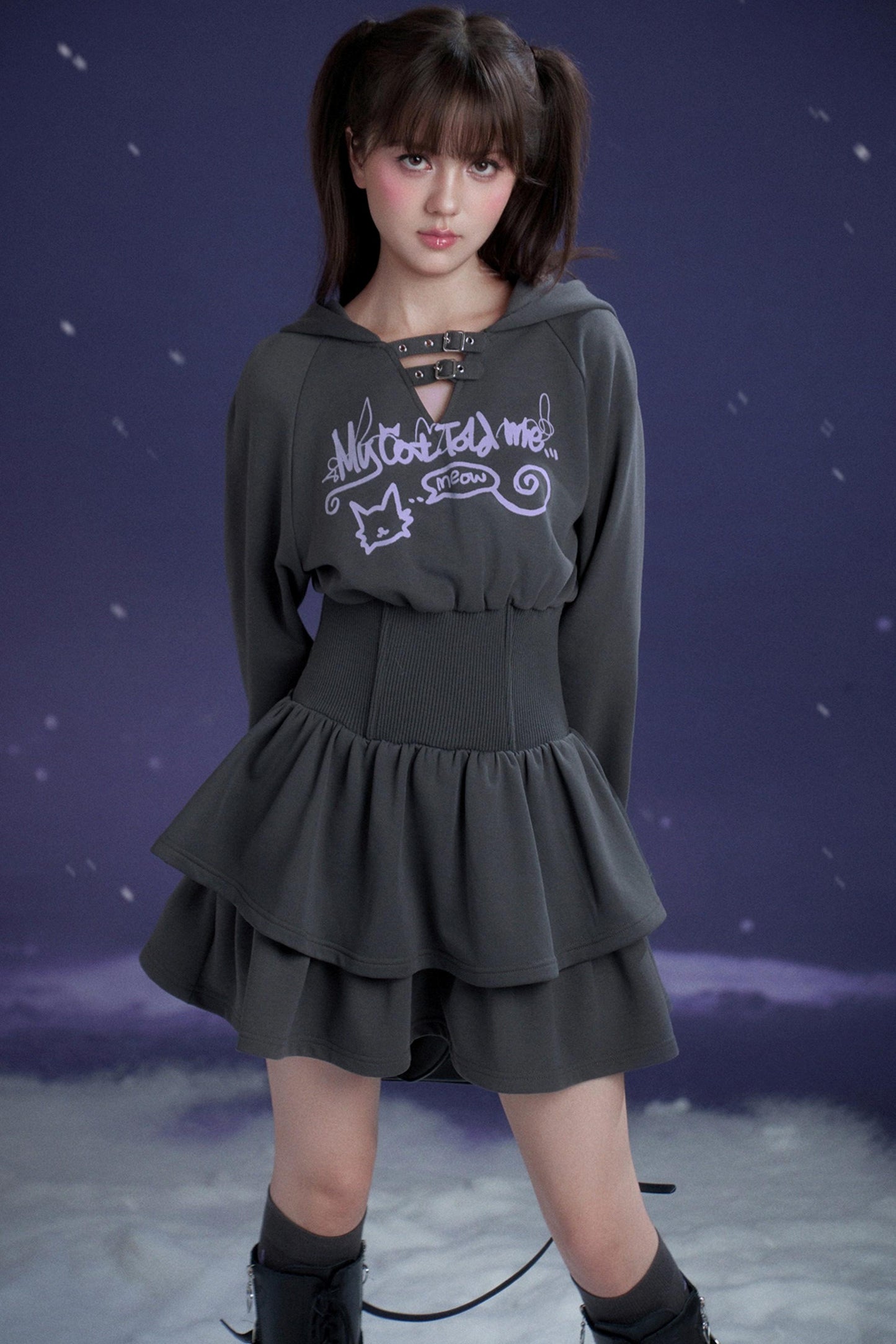 Casual Hooded Sweatdress