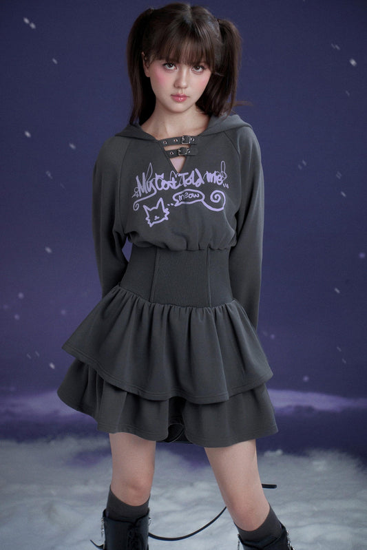 Casual Hooded Sweatdress