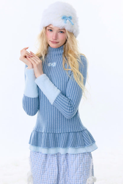 One-point Bow Peplum Top